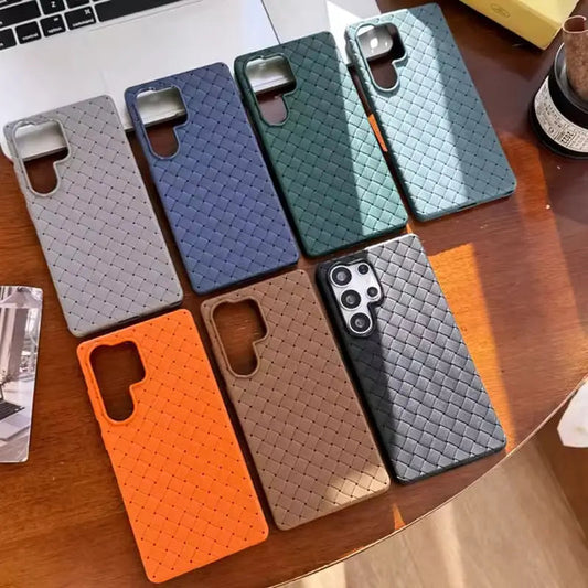 Stylish Solid Color Woven Case for Samsung Mobiles - allmobilecases.com